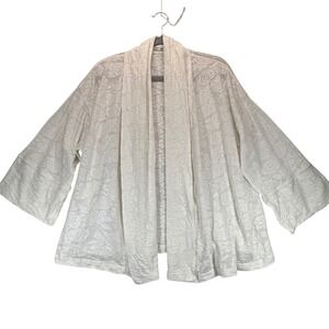 Simple Pleasures Lace Kimono Open Front Cardigan Floral USA Made One‎ Size